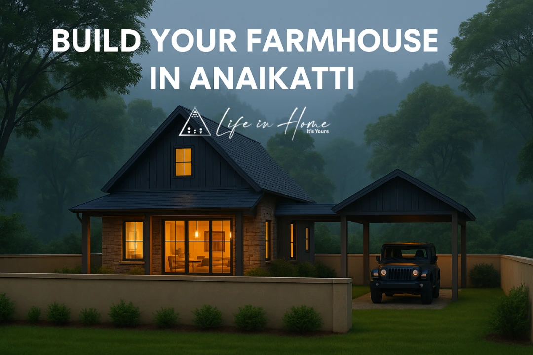 Eco-friendly stone farmhouse construction in Anaikatti