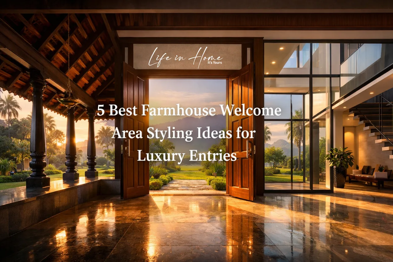 Masterclass Banner: Grand Traditional Poomukham and Modern Glass Foyer Designs for Luxury Coimbatore Farmhouses.
