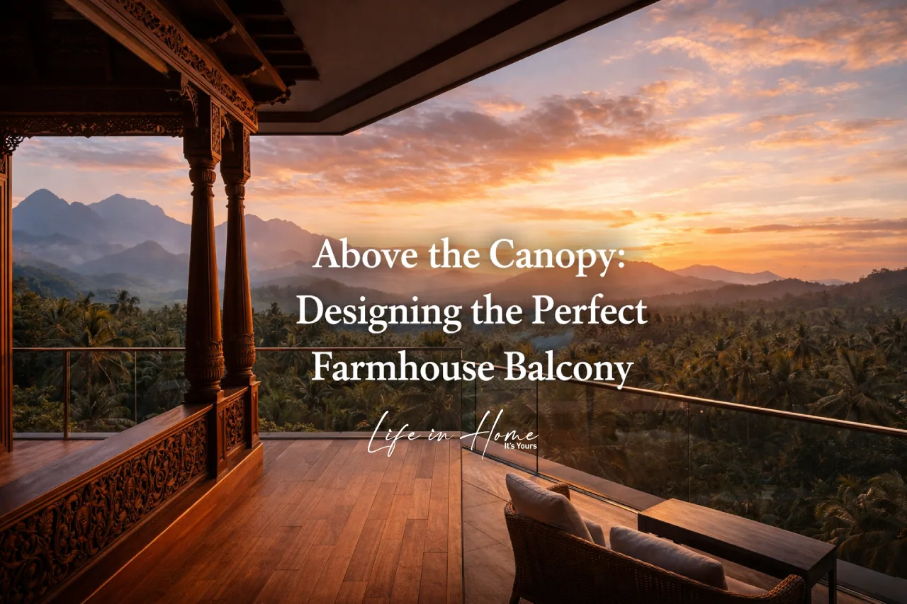 Masterclass Banner: From Traditional Kerala Charupady to Modern Glass Balconies—Defining Farmhouse Luxury in Coimbatore.