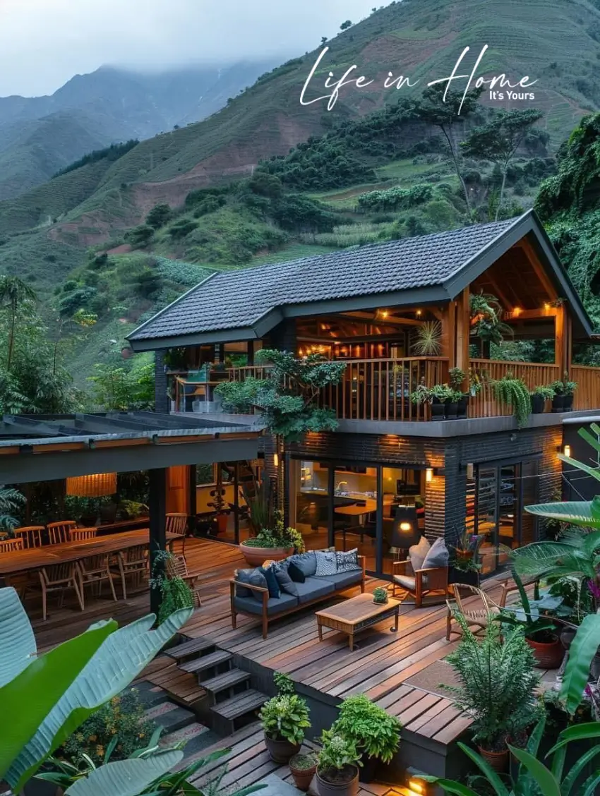 British colonial inspired plantation bungalow architecture featuring a wrap-around porch and high ceilings for farmhouse construction in Coimbatore.