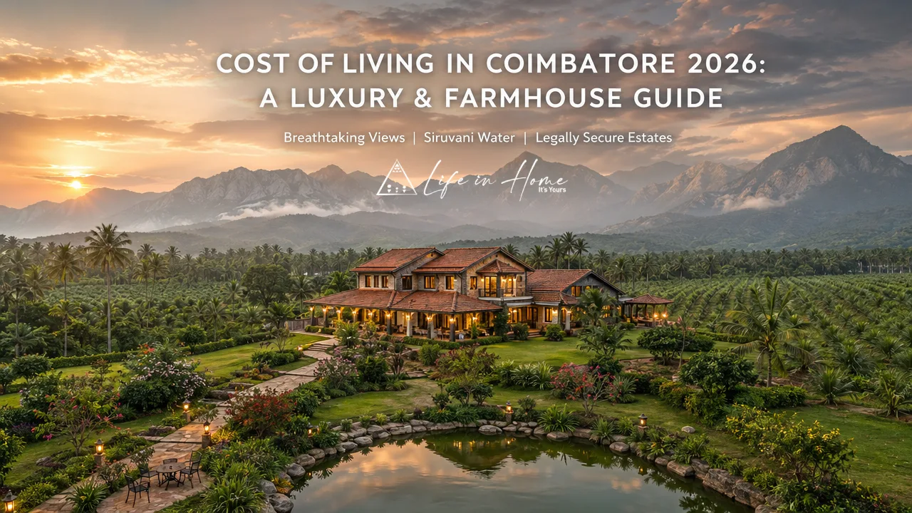 Cost of living in Coimbatore 2026 luxury farmhouse